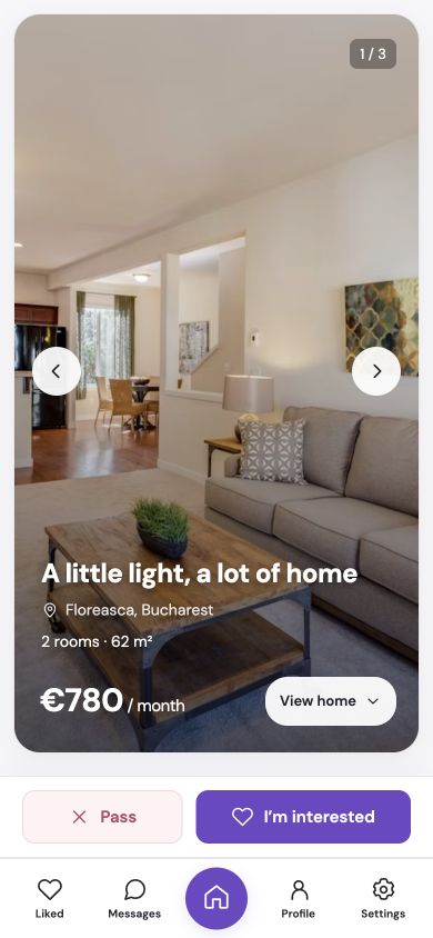 Real Peebly home discovery screen
